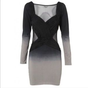 Revolve Stylestalker Black Ombré Long Sleeve Mini Dress